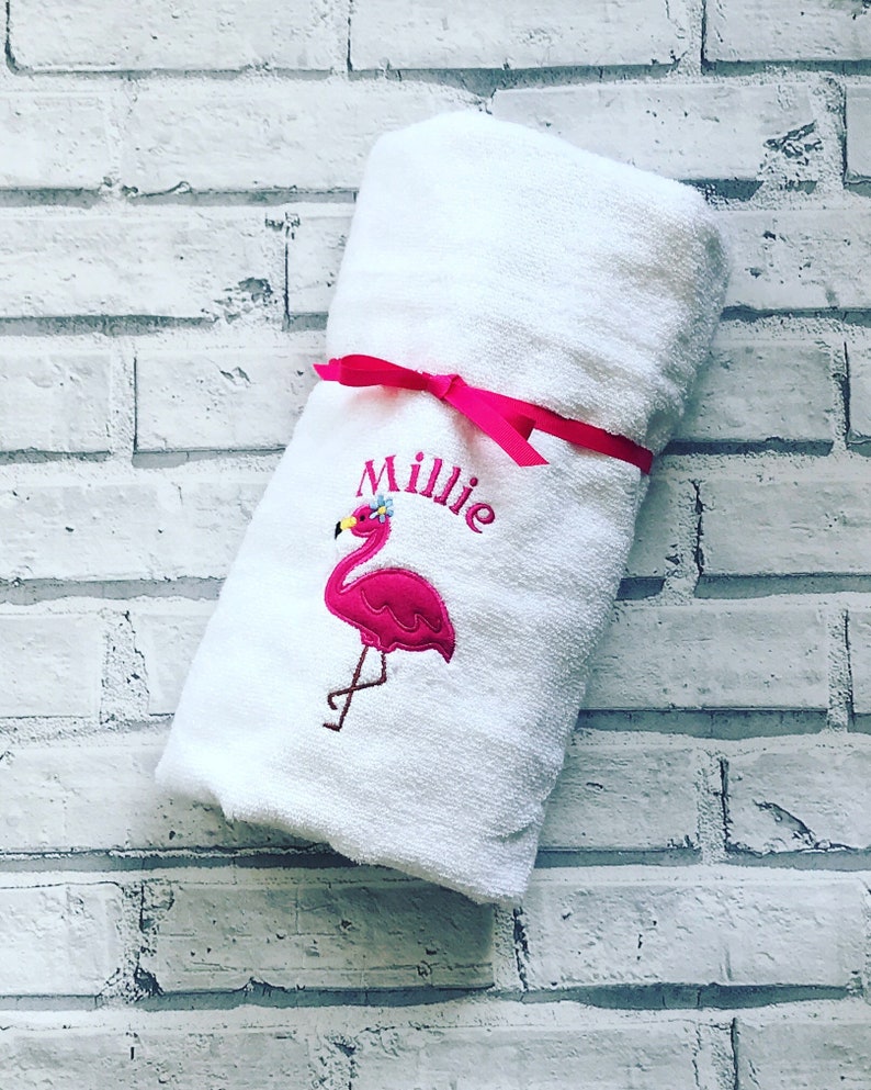 Flamingo Personalised Towel. Swimming Towel. Flamingo Bath - Etsy