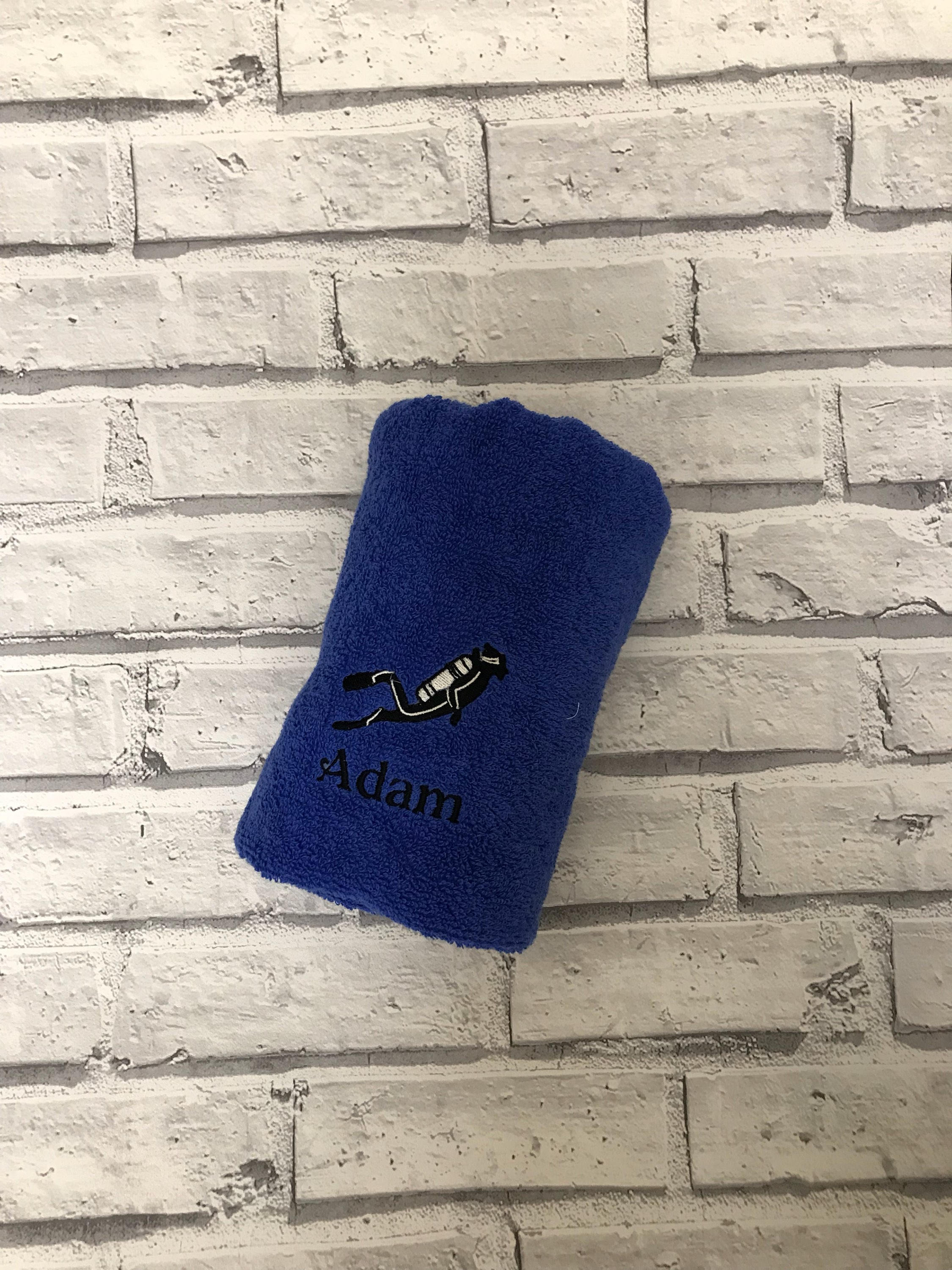 Personalised Scuba Diving Towel. Personalised Sports Towel. Etsy