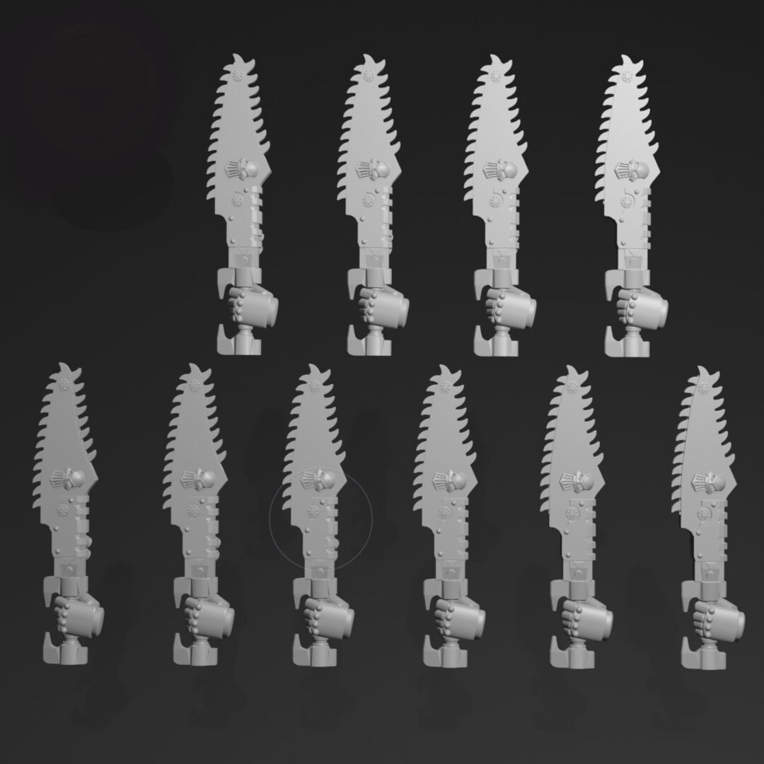 Iron Legion Chainsword left X 10 Miniatures Etsy
