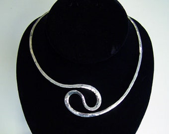 Sterling Silver, Hand Forged,  "Balance"  Collar, Choker, Made in USA