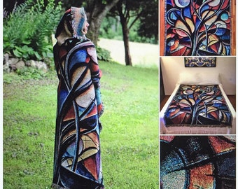 Sozra Designed Visionary Blanket "Moon Tree", Made in USA