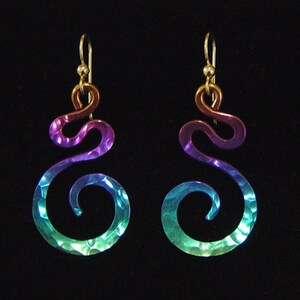 Niobium Drop Swirl Earrings