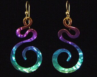 Niobium Drop Swirl Earrings