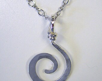 Sterling Silver Curl Pendant (chain included)