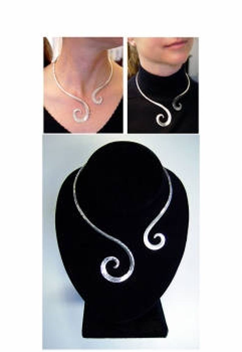 Sterling Silver, Hand Forged, Collar, Choker, Made in USA image 3