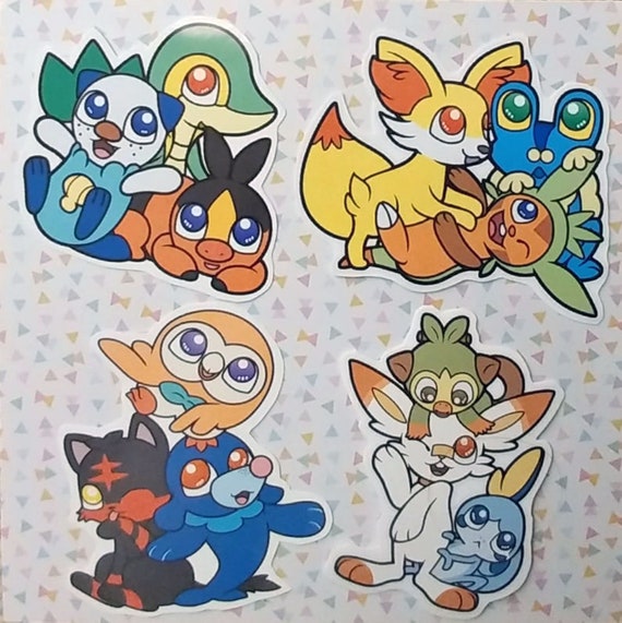 Pokemon Starter Stickers - Pokemon Stickers, Kawaii Stickers
