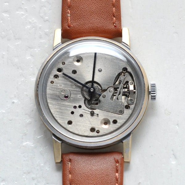 Skeleton Watch ,Soviet watch ,Ukraine watch ,Vintage Watch ,Mens watch ,Mechanical watch, classic watch- USSR Vintage
