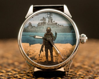 Montre soviétique "Molnija" - "Vaisseau de guerre ukrainien va te faire foutre", русский корабль иди нах**, montre militaire