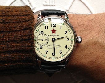 "Sowjetische Uhr ""Molnija"" - "Tod den Spionen", Vintage Uhr, Taschenuhr, Uhr aus der Ukraine"