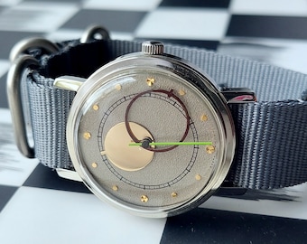 Vintage Raketa Copernicus Watch: USSR Moon & Sun Dial, Restored