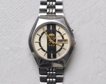 Reloj automático vintage Orient: reloj japonés de acero para hombre, década de 1980
