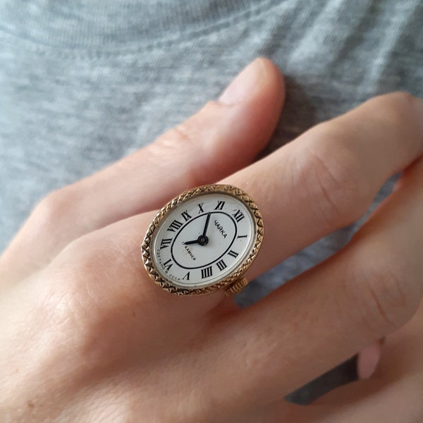 Ring watch "Chaika" , Vintage ring watch ,Soviet watch, ladies watch  montre femme