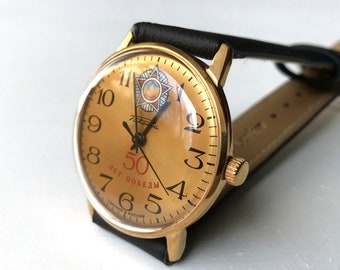 Soviet watch "Raketa" ,Military watch , WW2 watch ,Men's watch , Vintage Watch ,Mens watch, gold watch, Ukraine watch