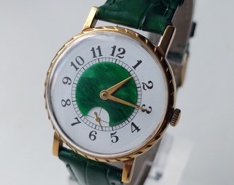 Montre soviétique « Pobeda » - Montre en malachite