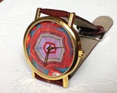 Agate Watch, Womens watch, Marble Watch, Mens watch ,Red watch