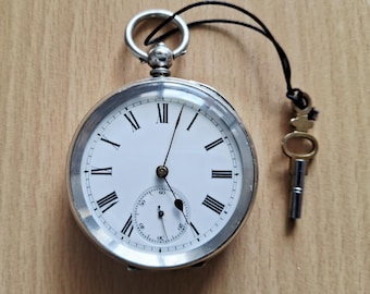 Antique Silver 935 Pocket Watch: Swiss Made, 1890s