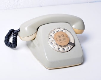Rotary Phone "Siemens", Working telephone ,Rotary dial Phone, Soviet Phone ,white Phone, Vintage Phone, telephone 70s