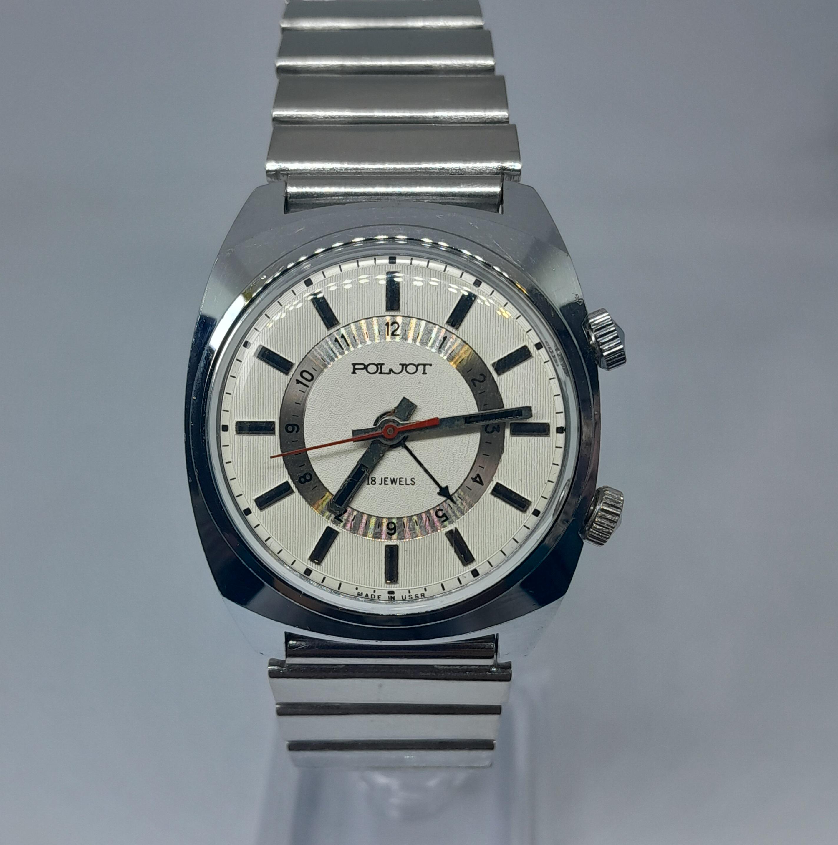 Vintage Poljot Alarm Watch, Soviet Mechanical Watch, Handmade