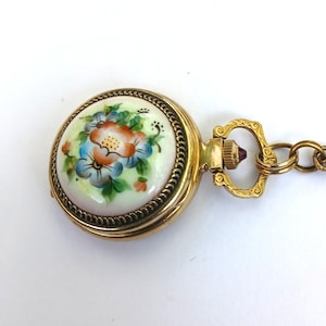Pendant watch &quot;Chaika&quot;, Gold plated watch with enamel , gold watch ,Womens watch, Mechanical watch
