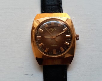 "Sowjetische Uhr ""Luch", Herrenuhr, Vintage-Uhr, Ukraine-Uhr, Golduhr, Mechanische Uhr, Herrenuhr UdSSR Uhr Arbeitsuhr""