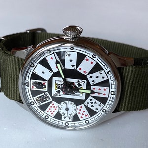 Montre soviétique « Casino » avec poker face, montre poker, montre vintage, montre casino