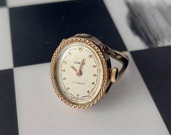 Vintage Ringuhr "Chaika", Uhrenring , Ringuhr