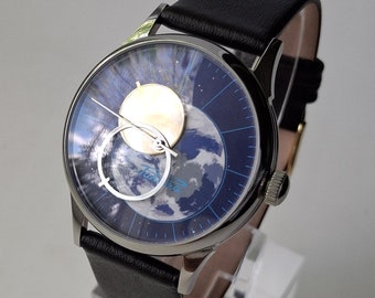 Vintage Raketa Copernicus Watch: Sun Moon Dial, USSR Mechanical Watch