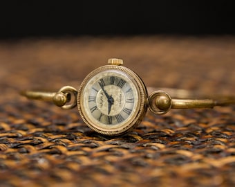 Orologio meccanico vintage Chaika: bracciale dorato, URSS, anni '80