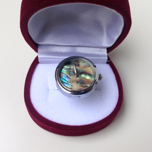 Stone watch, Pearl watch, Silver ring watch , Silver plated Ring, Pearl ring watch,