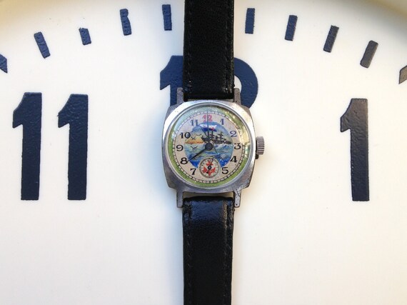 Soviet watch - "Pobeda" ,Painted by hand watch