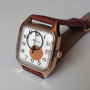 Montre vintage Copernic , montre soleil et lune classic brown