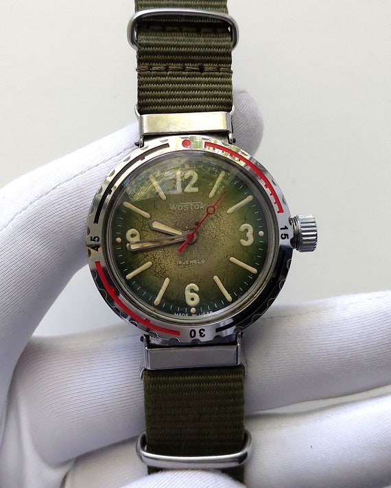 Rare Dive watch "Amphibian" "Wostok", Soviet watc… - image 2