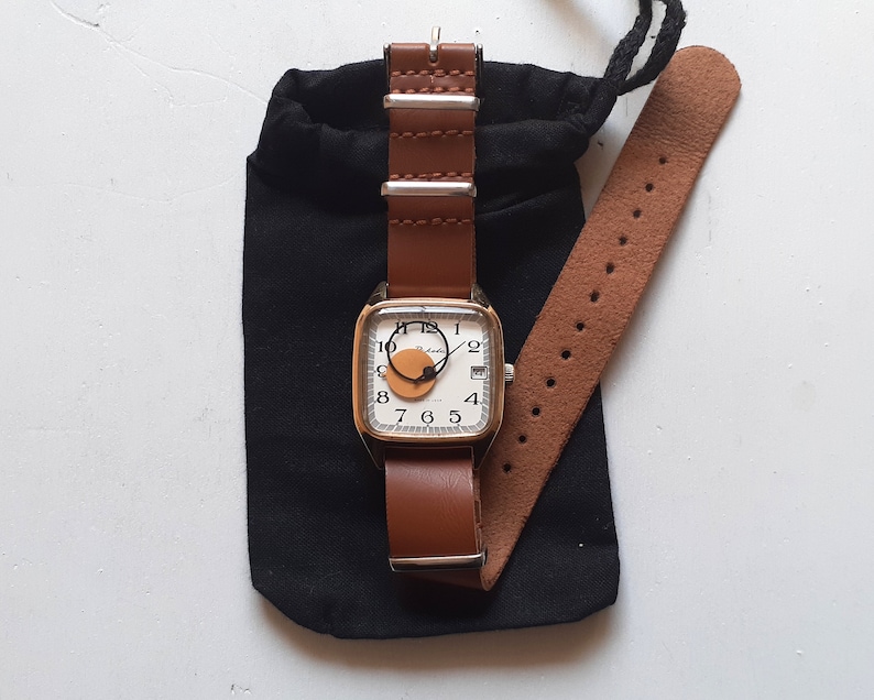 Montre vintage Copernic , montre soleil et lune solid brown