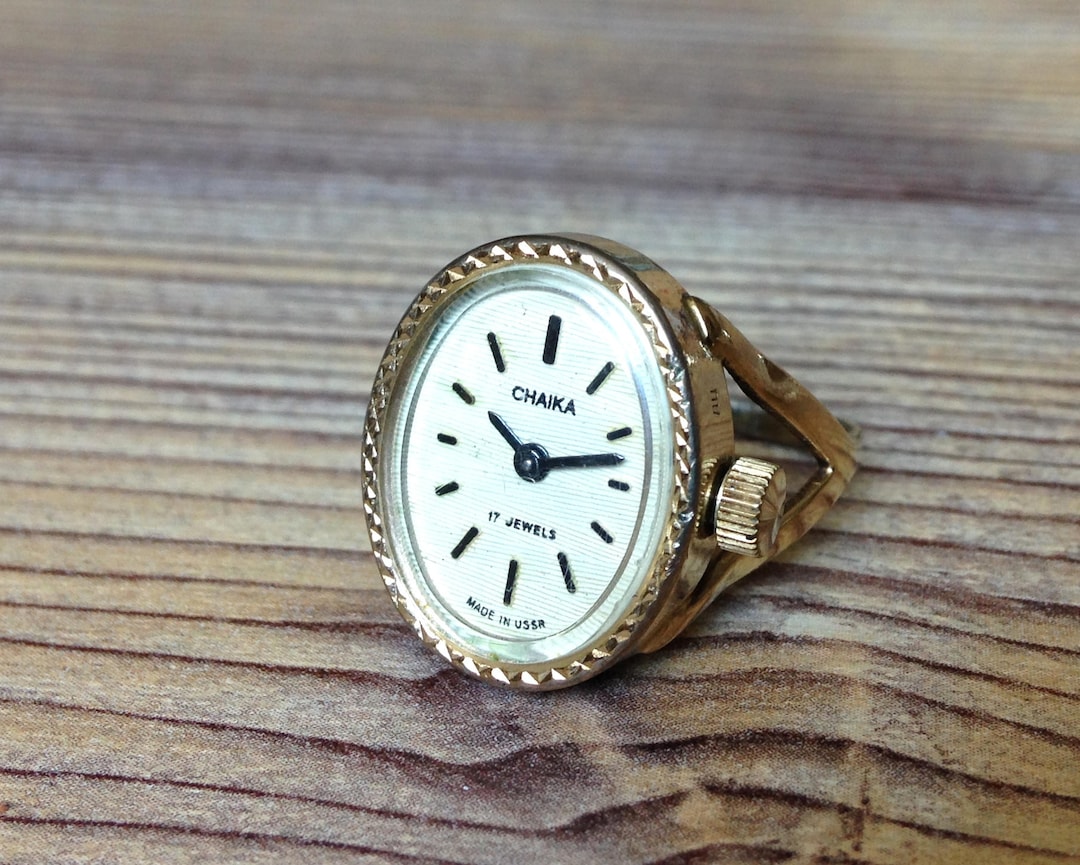 Vintage Uhr Ring ,Gold Ring Uhr ,Sowjetische Uhr ,Russische Uhr