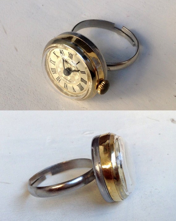 Vintage watch ring  "Chaika", ring watch ,Soviet watch, ladies watch  montre femme View 4