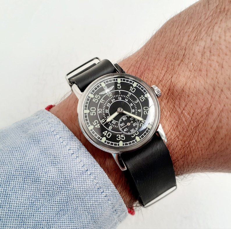 Reloj de piloto, reloj soviético "Pobeda", black