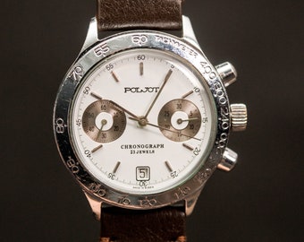 Chronograph "Poljot", Soviet watch Vintage Watch Gilded Watch Ukraine watch Mens watch Mechanical watch  watch, air force watch