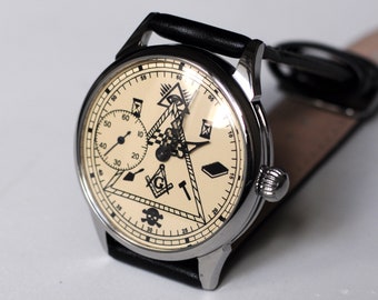Montre maçonnique, montre soviétique "Molnija", montre vintage, montre de poche, montre Ukraine