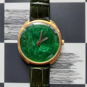 Sovjethorloge "Raketa" - Malachiethorloge, Groen horloge