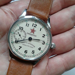 Orologio sovietico Molnija Morte alle spie, orologio vintage, orologio da tasca, orologio ucraino immagine 7