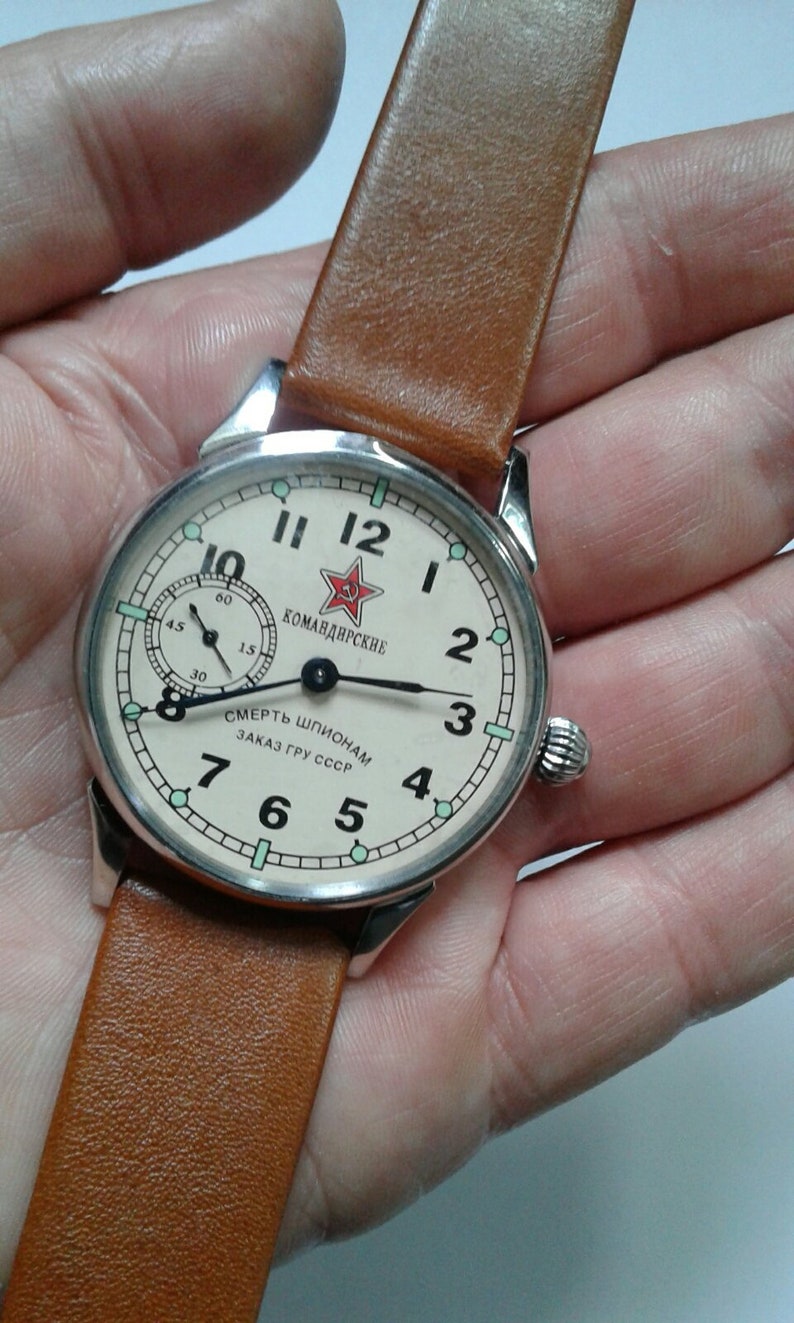 Orologio sovietico Molnija Morte alle spie, orologio vintage, orologio da tasca, orologio ucraino immagine 7