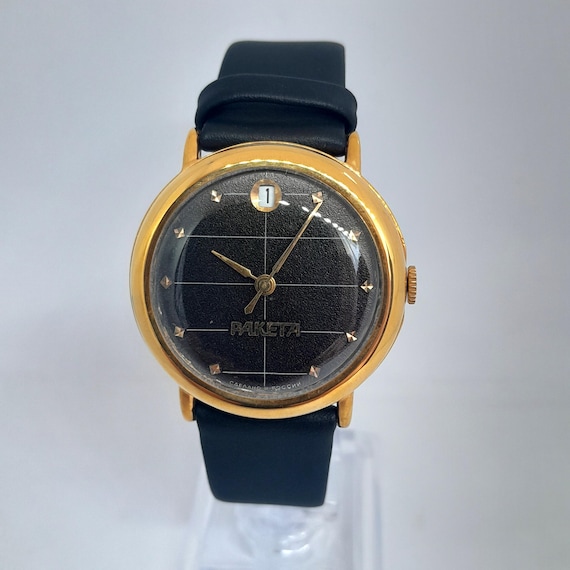 Vintage watch 'Raketa' , Mechanical Watch: Gold Plated watch
