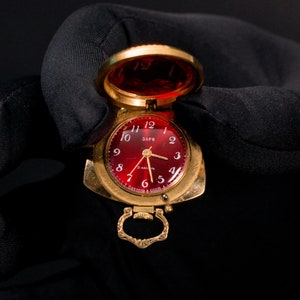 Vintage pendant watch &quot;Chaika&quot;, Gold plated watch with corundum glass, gold watch ,Womens watch, Mechanical watch