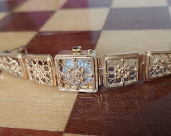 Orologio vintage Chaika placcato in oro: bracciale gioiello, orologio meccanico URSS