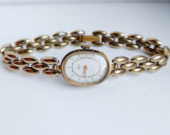 Vintage Luch Gold Plated Watch - 1970s USSR Mechanical Watch
