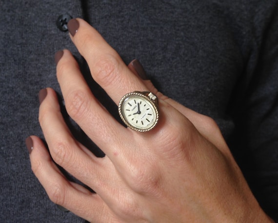 Vintage ring watch ,Gold Ring watch ,Soviet watch… - image 1