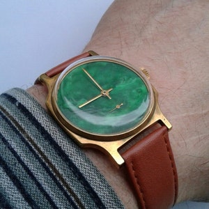 Soviet watch Pobeda Malachite watch image 1