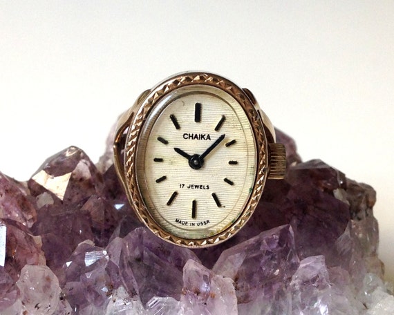 Vintage ring watch ,Gold Ring watch ,Soviet watch… - image 2