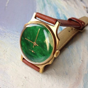 Soviet watch Pobeda Malachite watch image 2