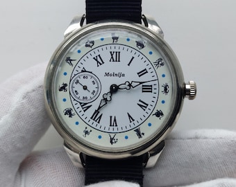 Sovjet-horloge "Molnija" - Zodiac Signs-horloge, vintage horloge, zakhorloge, Oekraïne-horloge
